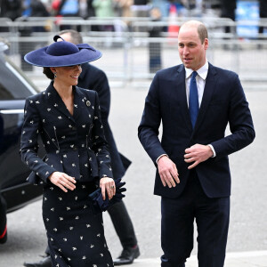 Le prince William, prince de Galles, et Catherine (Kate) Middleton, princesse de Galles - Arrivées au service annuel du jour du Commonwealth à l'abbaye de Westminster à Londres, le 13 mars 2023. 