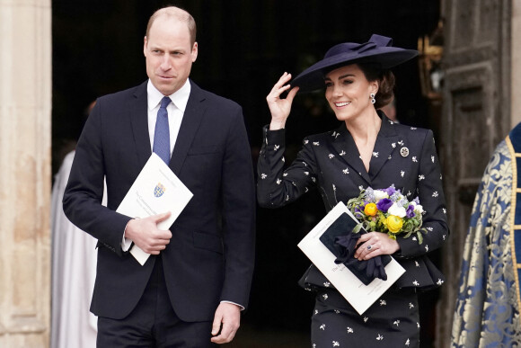 Le prince William, prince de Galles, et Catherine (Kate) Middleton, princesse de Galles - Service annuel du jour du Commonwealth à l'abbaye de Westminster à Londres, Royaume Uni, le 13 mars 2023. 