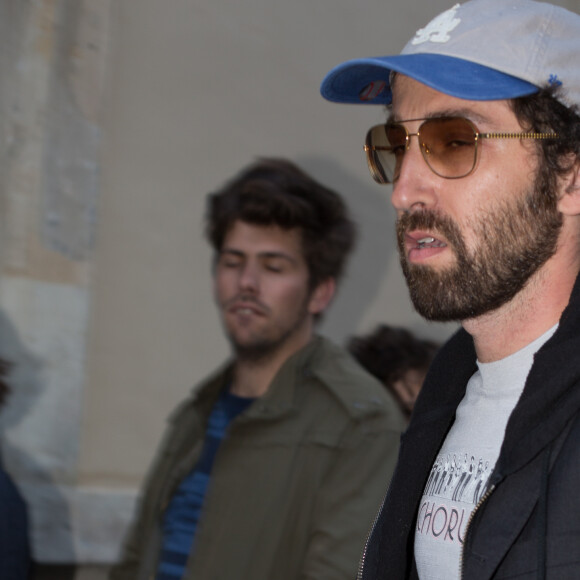 Exclusif - Thomas Bangalter du groupe Daft punk au concert privé de Pharrell Williams à la Galerie Perrotin à Paris le 26 mai 2014