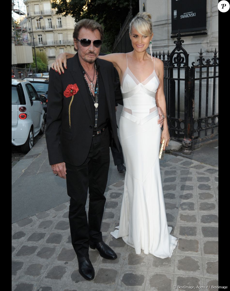 Johnny Hallyday et sa femme Laeticia Hallyday - Arrivée des people à la soirée "Vogue Paris Foundation Gala" au palais Galliera à Paris, le 6 juillet 2015.