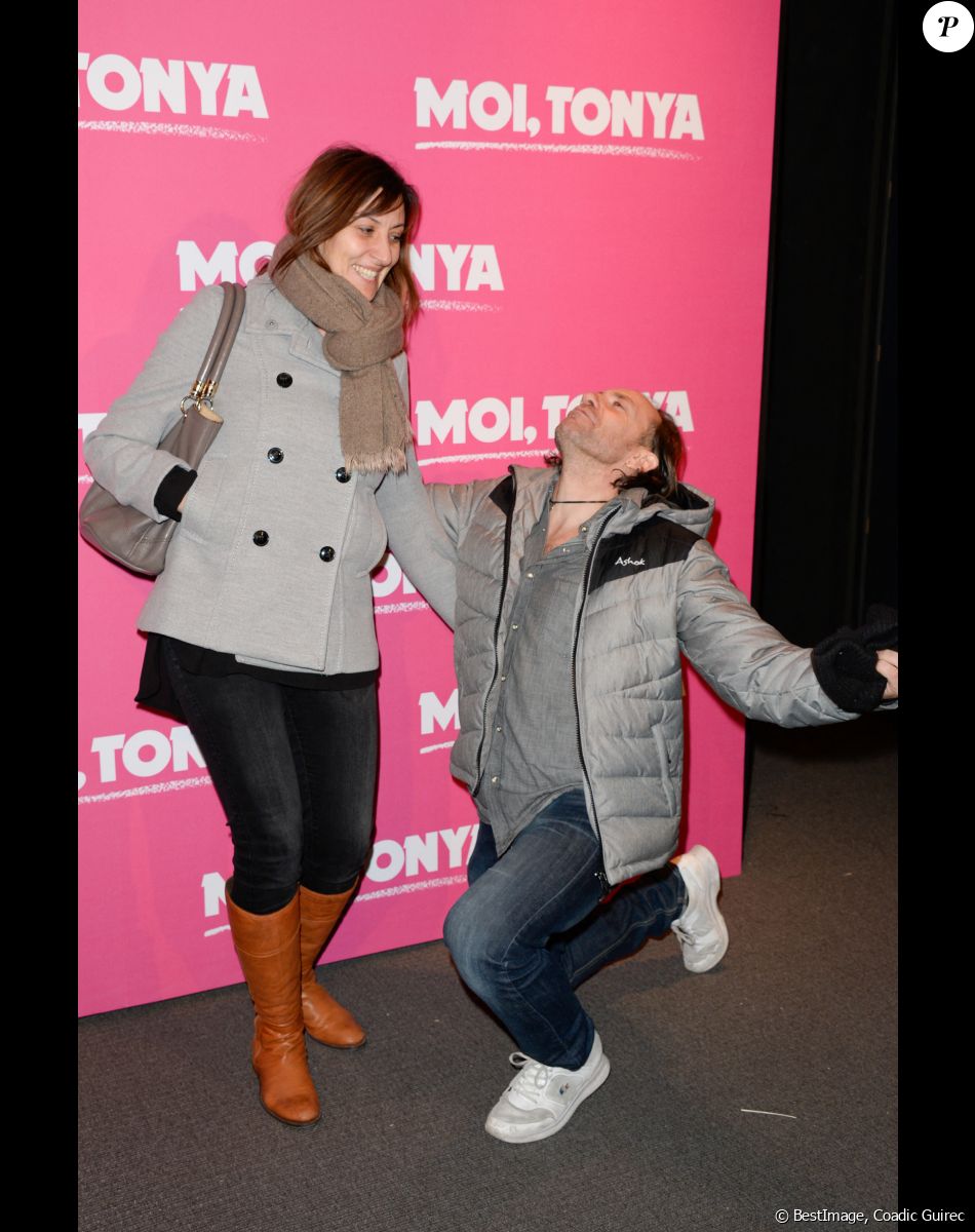 Philippe Candeloro et sa femme Olivia - Avant-première du film "Moi, Tonya" au cinéma l'UGC Normandie à Paris le 15 janvier 2018. © Coadic Guirec/Bestimage