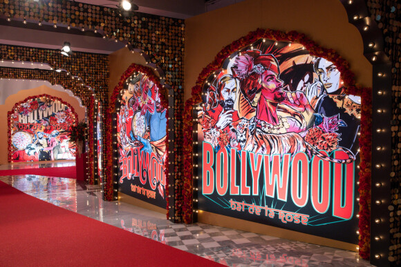 Illustrations de la décoration du Bal de la Rose 2023, imaginée par Christian Louboutin, sur le thème "Bollywood" à la Salle des Etoiles le 23 mars 2023. © Olivier Huitel / Pool / Bestimage 