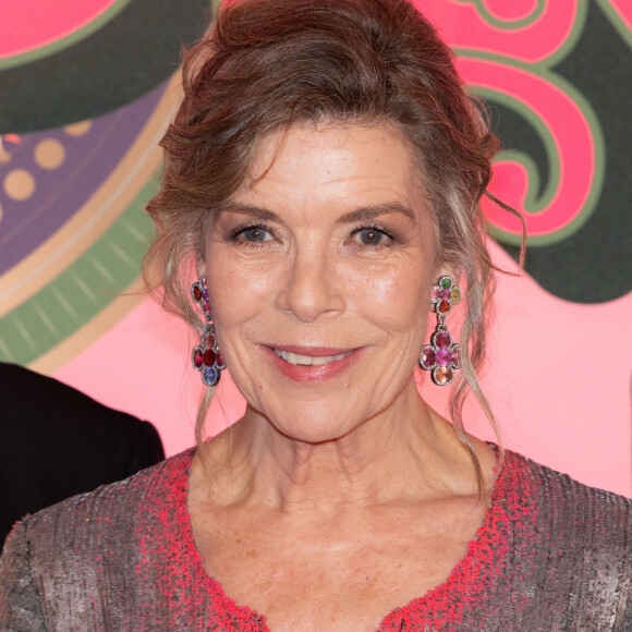 La princesse Caroline de Hanovre - Arrivée de la famille princière au Bal de la Rose 2023 sur le thème "Bollywood" à la salle des étoiles à Monaco le 25 mars 2023. © Olivier Huitel / Pool / Bestimage 