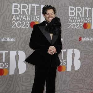 Harry Styles au photocall de la cérémonie des Brit Awards 2023 à l'O2 Arena à Londres le 11 février 2023. 