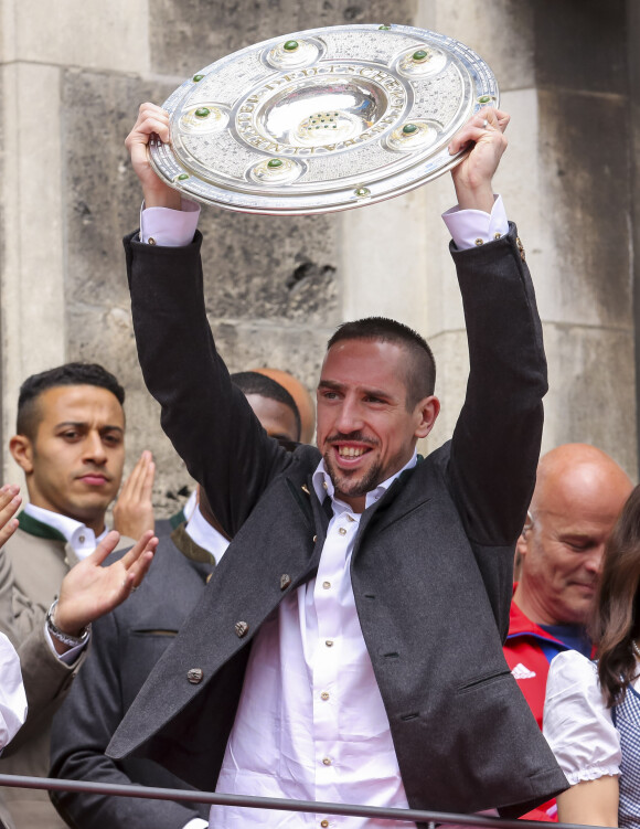 Franck Ribéry - Le Bayern de Munich célèbre sa victoire en Bundesliga et devient champion d'Allemagne pour la 25ème fois. Le 24 mai 2015