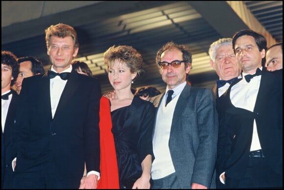 Johnny Hallyday, Nathalie Baye et Jean-Luc Godard présentent Détective à Cannes