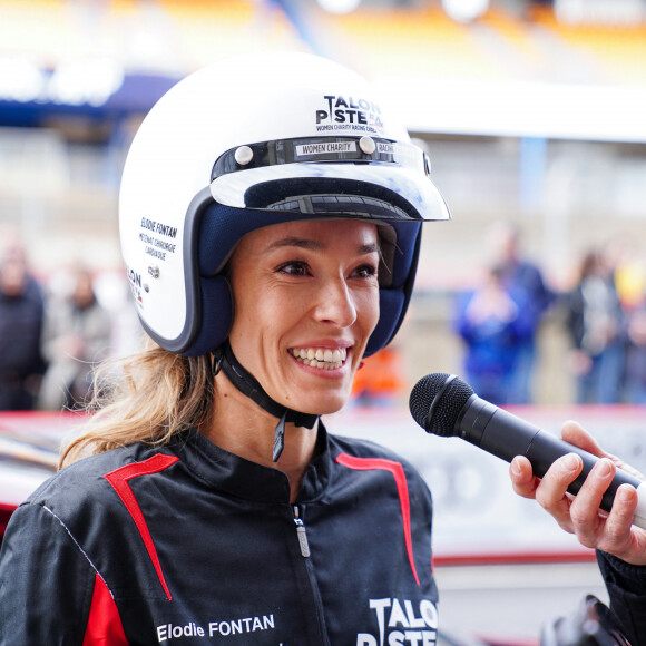 Exclusif - Elodie Fontan (pour l'association Mécénat Chirurgie Cardiaque) lors de la 4ème édition du challenge automobile caritatif "Talon Piste" sur le circuit Bugatti au Mans le 19 mars 2023. Après 3 ans de succès, plus de 50 000 euros de dons reversés aux associations... le célèbre challenge automobile caritatifféminin est revenu pour une fantastique 4ème édition au Mans. Des personnalités féminines relèvent un défi inédit en pilotantau profit d'associations caritatives accompagnées d'un coach reconnu. 3 000 euros seront directement versés à l'association de chaque ambassadrice, le reste étant cumulé et réparti pour les 3 associations du podium. Par exemple, pour 20 équipages engagés : au moins 10 000 euros pour la première place, 6 000 euros pour la seconde et 4 000 euros pour la troisième. Et 10 euros reversés au profit des associations sur chaque entrées visiteurs. Les gagnantes de l'édition 2023 : Justine Dupont, 1ère place pour l'association Fédération Nationale Solidarité Femmes Caterina Murino 2 ème place en Aston Martin pour Amref Health Africa Clara Marz, 3ème place sur McLaren pour Imagine for Margo. plus de 8000 euros de dons vont être distribués aux associations. © Anne-Sophie Guebey / Bestimage 