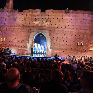 Exclusif - Atmosphère (Jamel Debbouze) lors de la soirée du grand gala du "Marrakech du Rire 2022" pour la 10ème édition au palais El Badiî à Marrakech, Maroc, le 18 juin 2022. © Rachid Bellak/Bestimage