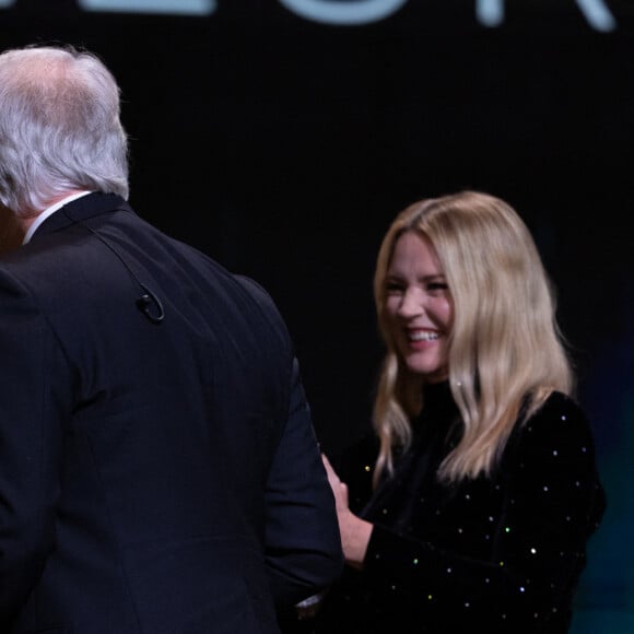 Virginie Efira, Brad Pitt, David Fincher lors de la 48ème édition des César à l'Olympia à Paris le 24 février 2023 © Olivier Borde / Dominique Jacovides / Bestimage 