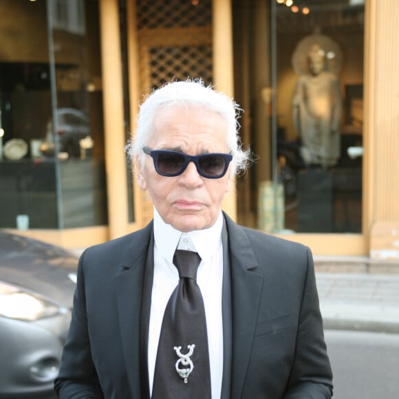 Karl Lagerfeld - Lancement du livre de Paul Loup Sulitzer "Monstre Sacre, l'homme aux 60 millions de livres se raconte sans tabou" au club des Saints Peres a Paris le 25 juin 2013. 