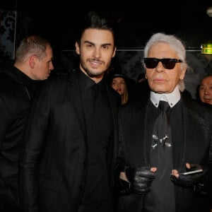 Baptiste Giabiconi hérite de "30% du montant final"
Baptiste Giabiconi et Karl Lagerfeld - Soirée "Giabiconistyle.com opening" au Vip Room à Paris le 28 février 2015 