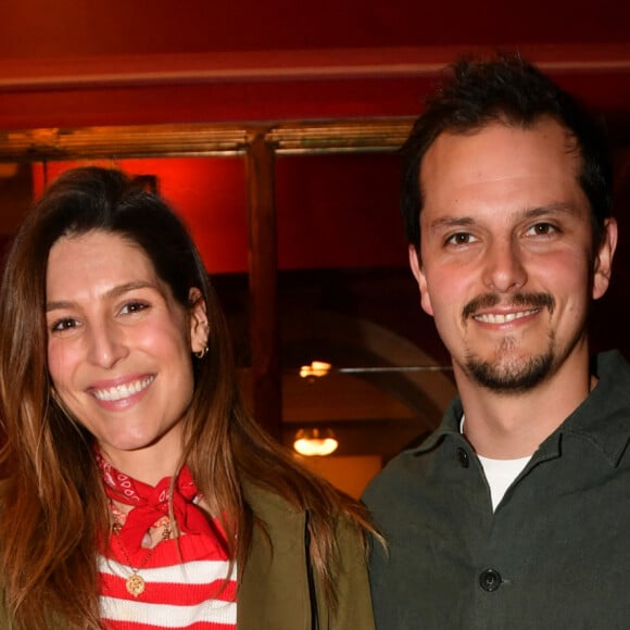 Exclusif - Juan Arbelaez et sa femme Laury Thilleman (Miss France 2011) - Générale du chanteur Amir Haddad, seul-en-scène dans la pièce "Sélectionné" mise en scène par S. Suissa au théâtre Edouard VII à Paris le 28 mars 2022. © Veeren/Bestimage