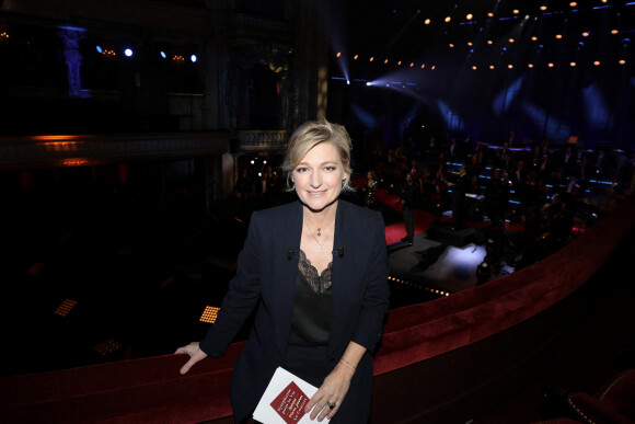 Exclusif - Anne-Elisabeth Lemoine - Backstage de l'enregistrement de l'émission "Symphonie pour la Vie, Spéciale Pièces jaunes" au Théâtre national de l'Opéra Comique à Paris, qui sera diffusée le 10 février sur France 3. © Dominique Jacovides / Bestimage 