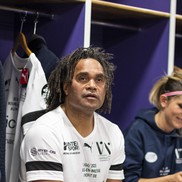 Il a pu jouer au côté de l'ancien champion du monde, Christian Karembeu
 
Christian Karembeu lors du match de football caritatif pour l'UNICEF opposant la Team Unicef face à la Team Bourg-en-Bresse au stade Jean Laville à Bourg-en-Bresse, France, le 10 avril 2023. L'UNICEF a récolté 10 000€ devant plus de 4000 spectateurs.© Pierre Perusseau/Bestimage