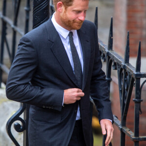 Le prince Harry, duc de Sussex, à la sortie du procès contre l'éditeur du journal "Daily Mail" à Londres, le 30 mars 2023. © Tayfun Salci/Zuma Press/Bestimage 