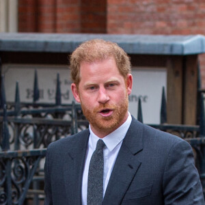 Le prince Harry, duc de Sussex, à la sortie du procès contre l'éditeur du journal "Daily Mail" à Londres, le 30 mars 2023. © Tayfun Salci/Zuma Press/Bestimage 