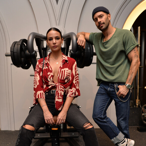 Jade Leboeuf (fille de Frank Leboeuf) et son compagnon Stéphane Rodrigues - People lors de la soirée "Grand Opening" de la salle de sport L'Usine à Paris. Le 14 octobre 2019 © Veeren / Bestimage