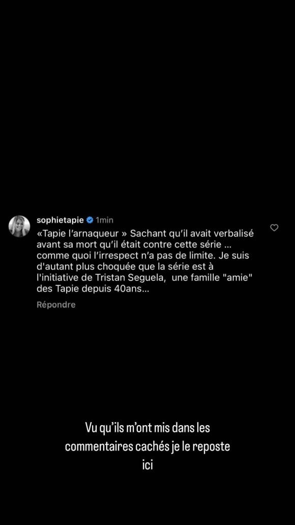 Elle a appelé à boycotter la série
Sophie Tapie défend son père, "star" d'une série Netflix qui le qualifie d'arnaqueur.