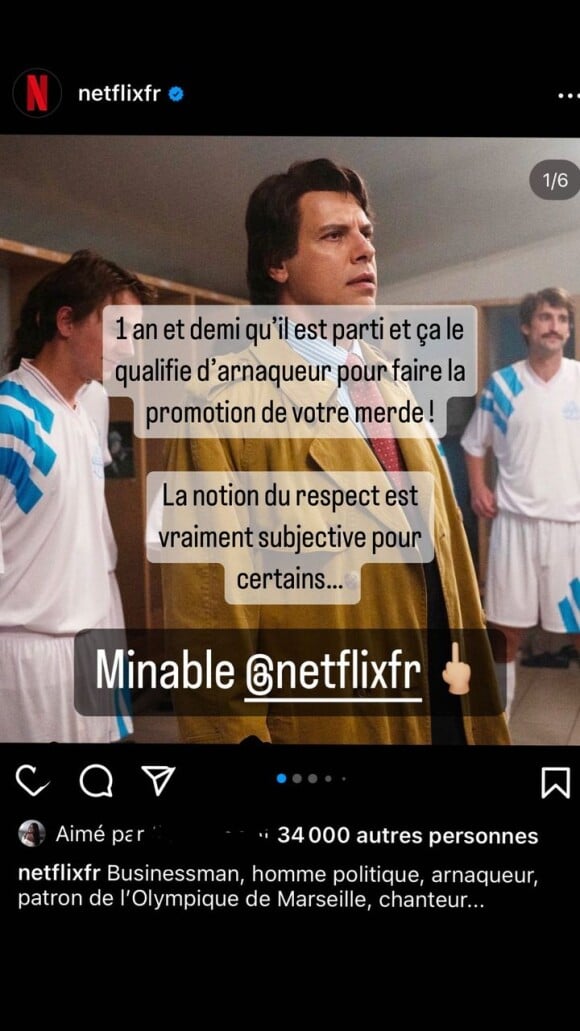 Son petit-fils Rodolphe a aussi dénoncé la série
Rodolphe Tapie défend Bernard Tapie, "star" d'une série Netflix qui le qualifie d'arnaqueur.
