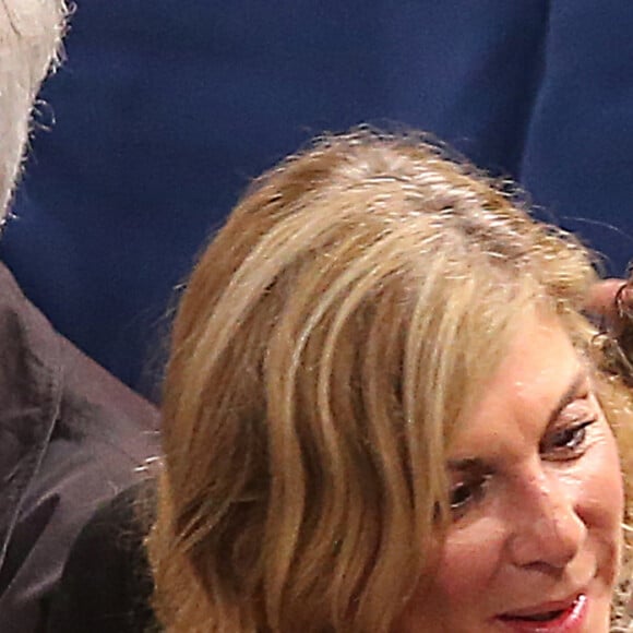 Michele Laroque et Francois Baroin assistent a l'Open Masters 1000 de Tennis Paris Bercy le 1er novembre 2013.