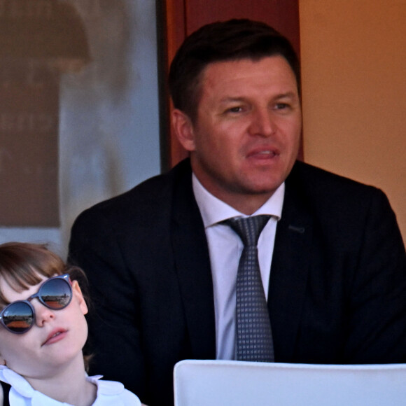 Le prince Albert II de Monaco, le prince héréditaire Jacques et la princesse Gabriella, Sean Wittstock avec sa femme Chantell Violet Serfontein - La famille princière de Monaco assiste à la finale homme du tournoi Rolex Monte Carlo Masters 2023 à Roquebrune-Cap-Martinle 16 avril 2023. En s'imposant devant Holger Rune (5-7, 6-2, 7-5), Andrey Rublev a décroché son tout premier Masters 1000. © Bruno Bebert/Bestimage 