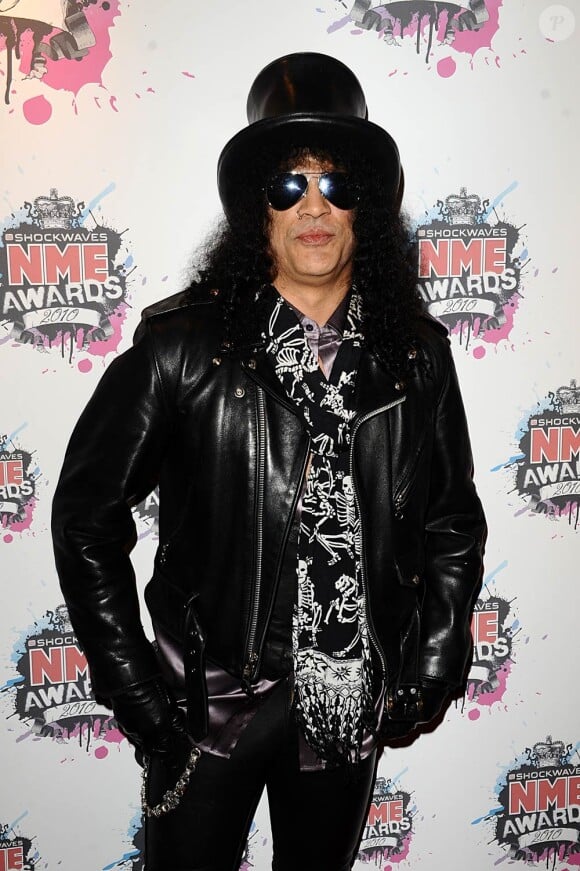 Slash à la cérémonie des NME Awards, le 24 février 2010