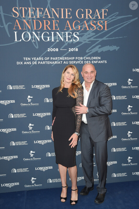 Steffi Graf et son mari André Agassi - Longines a organisé un Gala de charité en l'honneur de Steffi (Stefanie) Graf et de André Agassi avec les associations caritatives "Children for Tomorrow" et "The André Agassi Foundation for Education" au Musée Rodin à Paris avec qui la marque célèbre ses 10 ans de partenariat. Longines donnera le coup d’envoi d’une vente aux enchères de montres exclusives en faveur des associations de Steffi Graf et de André Agassi. Paris le 2 juin 2018 © Guirec Coadic/Bestimage