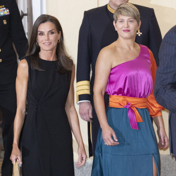 Veronica Alcocer et la reine Letizia d'Espagne - Dîner au palais El Pardo à Madrid, en l'honneur du président de Colombie et sa femme. Le 4 mai 2023 