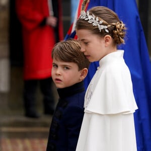 La princesse Charlotte de Galles, Le prince Louis de Galles - Les invités à la cérémonie de couronnement du roi d'Angleterre à l'abbaye de Westminster de Londres, Royaume Uni, le 6 mai 2023. 