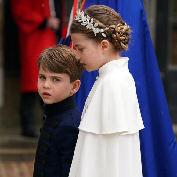 La princesse Charlotte de Galles, Le prince Louis de Galles - Les invités à la cérémonie de couronnement du roi d'Angleterre à l'abbaye de Westminster de Londres, Royaume Uni, le 6 mai 2023. 