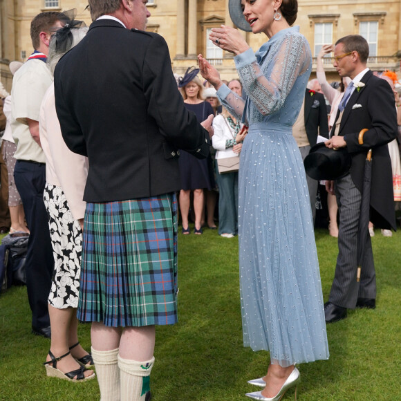 Catherine (Kate) Middleton, princesse de Galles lors d'une Garden Party au palais de Buckingham à Londres, Royaume Uni, le 9 mai 2023, pour célébrer le couronnement du roi et de la reine d'Angleterre. 