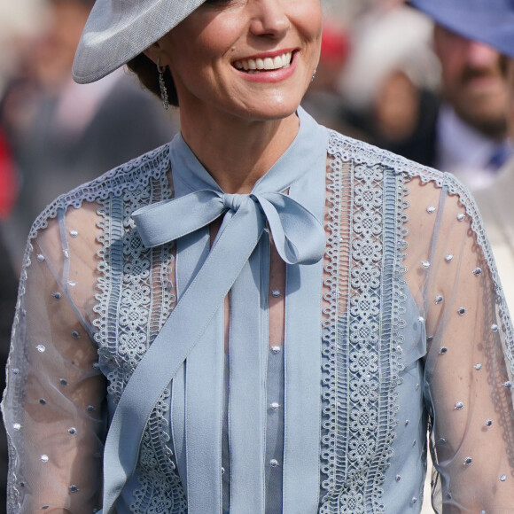 Catherine (Kate) Middleton, princesse de Galles lors d'une Garden Party au palais de Buckingham à Londres, Royaume Uni, le 9 mai 2023, pour célébrer le couronnement du roi et de la reine d'Angleterre. 