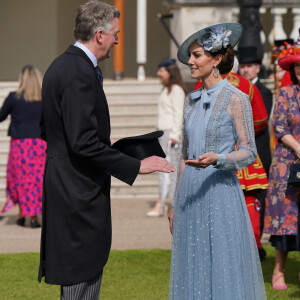 Catherine (Kate) Middleton, princesse de Galles lors d'une Garden Party au palais de Buckingham à Londres, Royaume Uni, le 9 mai 2023, pour célébrer le couronnement du roi et de la reine d'Angleterre. 