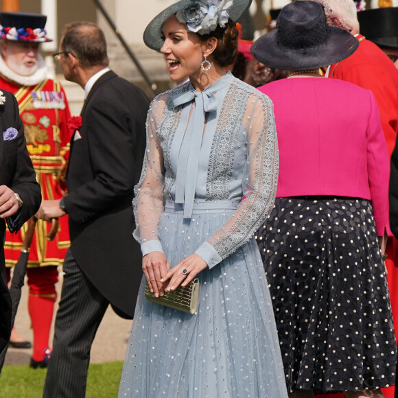 Catherine (Kate) Middleton, princesse de Galles lors d'une Garden Party au palais de Buckingham à Londres, Royaume Uni, le 9 mai 2023, pour célébrer le couronnement du roi et de la reine d'Angleterre. 