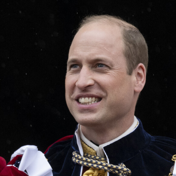 Le prince William, prince de Galles - La famille royale britannique salue la foule sur le balcon du palais de Buckingham lors de la cérémonie de couronnement du roi d'Angleterre à Londres le 5 mai 2023.