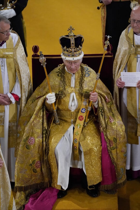 Avalon - Cérémonie de couronnement du roi d'Angleterre à l'abbaye de Westminster de Londres Le roi Charles III d'Angleterre lors de la cérémonie de couronnement du roi d'Angleterre à Londres, Royaume Uni, le 6 mai 2023.