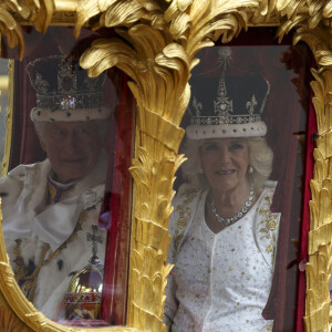 Phil Harris - Mirrorpix - Les invités à la cérémonie de couronnement du roi d'Angleterre à l'abbaye de Westminster de Londres Le roi Charles III d'Angleterre et Camilla Parker Bowles, reine consort d'Angleterre, lors de la cérémonie de couronnement du roi d'Angleterre à Londres, Royaume Uni, le 6 mai 2023.