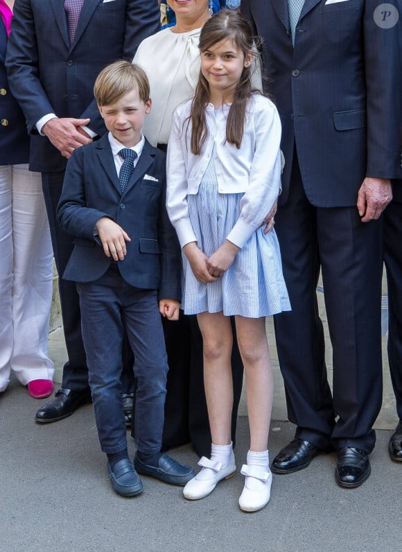 La princesse Amalia et le prince Liam de Luxembourg - Procession de clôture de l'Octave 2023 à Luxembourg après la messe pontificale le 14 mai 2023. 