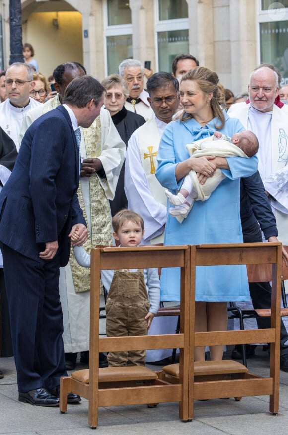 La princesse Stephanie de Luxembourg et le prince François - Procession de clôture de l'Octave 2023 à Luxembourg après la messe pontificale le 14 mai 2023. 