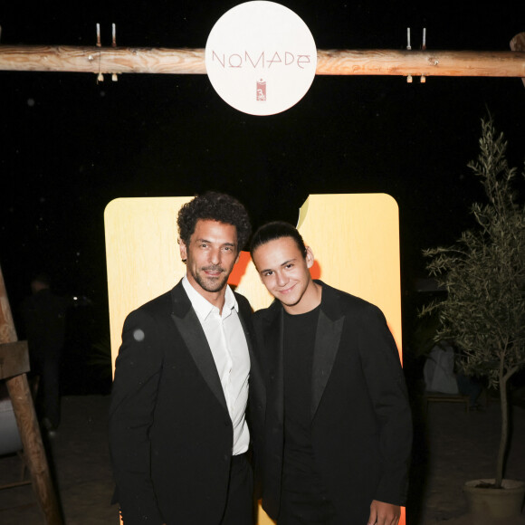 Exclusif - Tomer Sisley et son beau-fils Dino - Soirée des 30 ans d'AlloCiné à la plage du 3.14 lors du 76e Festival International du Film de Cannes, le 20 mai 2023. © Jack Tribeca/Bestimage