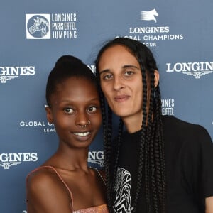 Exclusif - Roxane Depardieu et sa compagne Chantelle Broomes - Photocall lors du Longines Paris Eiffel Jumping au Champ de Mars à Paris, le 7 juillet 2018. © Borde-Veeren/Bestimage 