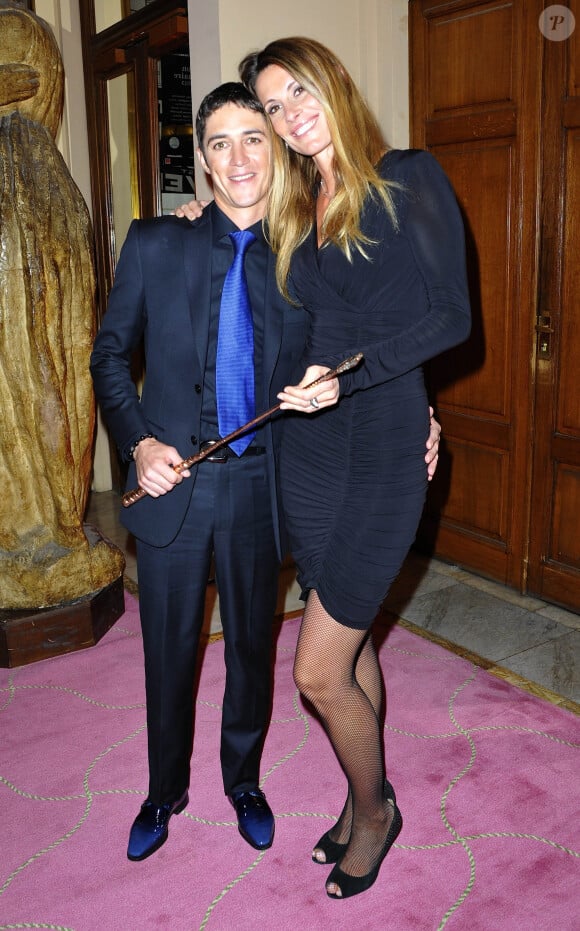 Christophe Soumillon et sa femme Sophie Thalmann - 64eme Ceremonie des Cravaches d' Or au Theatre des Champs-Elysees a Paris le 3 avril 2013.