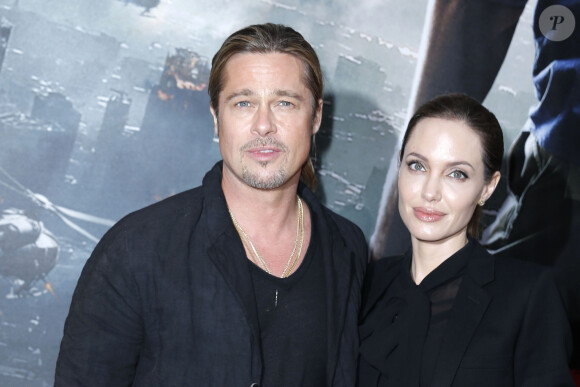Brad Pitt et Angelina Jolie a l'avant-première de "World War Z" à Paris, le 3 juin 2013.
© Olivier Borde / Bestimage