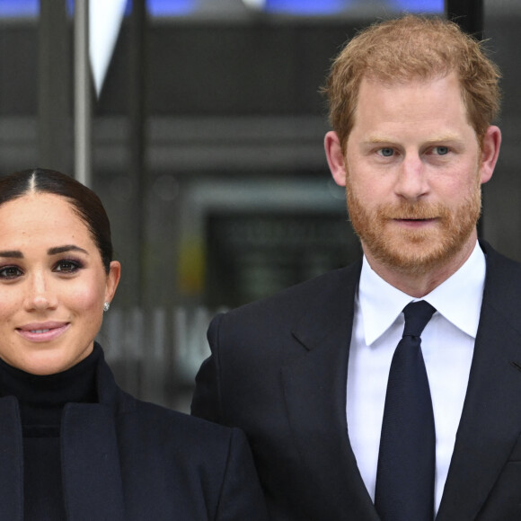 Pour rappel, le couple s'est rencontré en 2016, s'est marié en 2018 et a deux enfants, Archie, né en 2019 et Lilibet en 2021. 
Le prince Harry, duc de Sussex et Meghan Markle, duchesse de Sussex, en visite à New York, le 23 septembre 2021. © Taidgh Barron/Zuma Press/Bestimage 