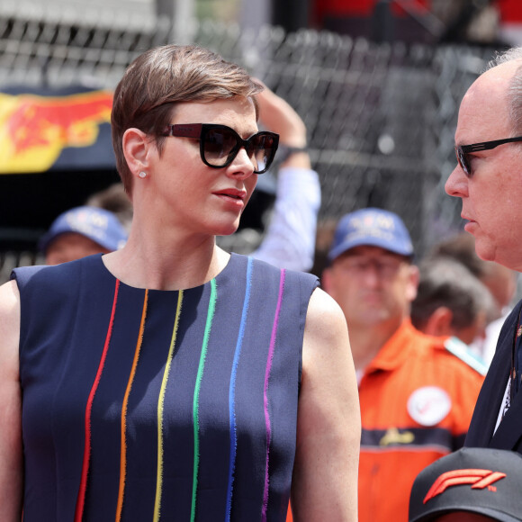 Le prince Albert II de Monaco et la princesse Charlène de Monaco - La famille princière de Monaco lors du 80ème Grand Prix de Monaco de Formule 1 à Monaco le 28 mai 2023. © Claudia Albuquerque/Bestimage 