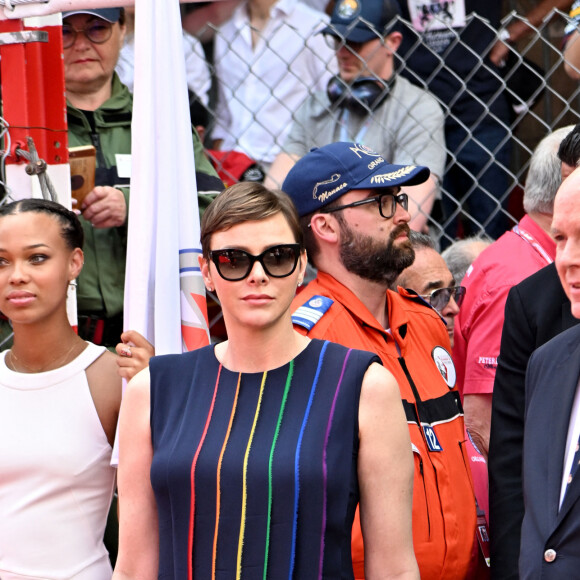Le prince Albert II de Monaco et la princesse Charlène de Monaco - Remise de prix du 80ème Grand Prix de Monaco de Formule 1 à Monaco le 28 Mai 2023. © Bruno Bebert/Bestimage 