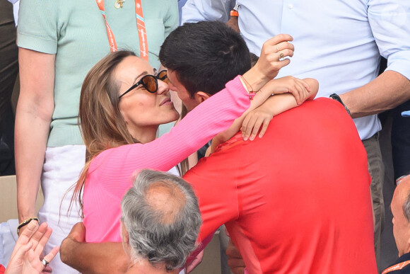 Jelena et Novak Djokovic pendant les Internationaux de France de tennis de Roland Garros 2023 à Paris le 11 juin 2023. Photo : Laurent Zabulon/ABACAPRESS.COM