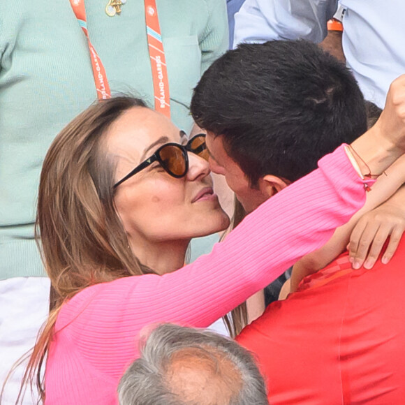 Jelena et Novak Djokovic pendant les Internationaux de France de tennis de Roland Garros 2023 à Paris le 11 juin 2023. Photo : Laurent Zabulon/ABACAPRESS.COM