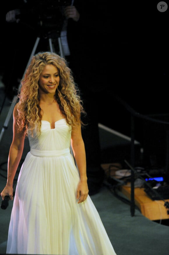 La chanteuse Shakira a chanté "Imagine" en ouverture de cérémonie au siège des Nations unies à New York. Le 25 septembre 2015 © CPA / Bestimage