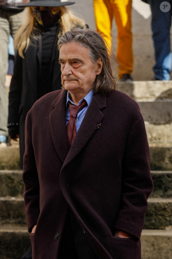 Jean-Pierre Léaud - Sorties des obsèques de Michael Lonsdale en l'église Saint-Roch à Paris le 1er octobre 2020.